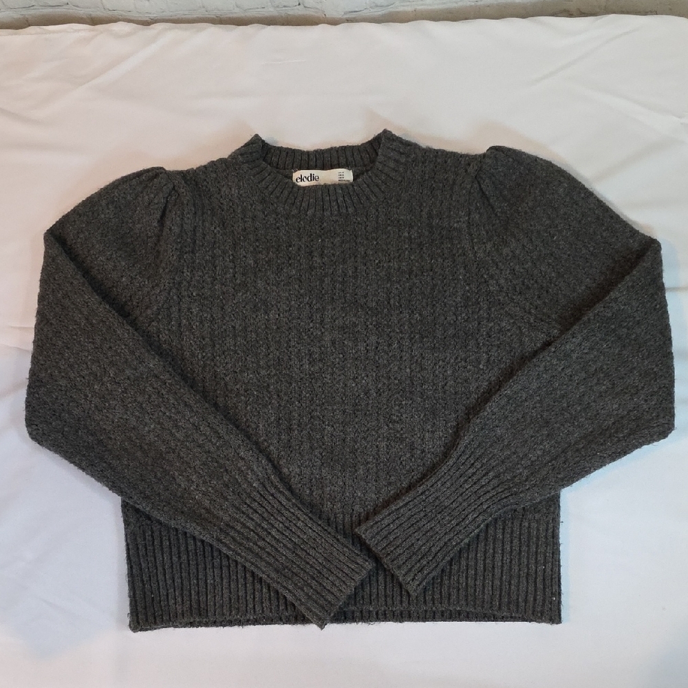 Elodie Charcoal Ribbed Knit Top